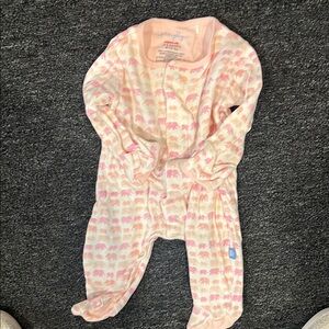 Magnetic Me Pink One Piece Footies with Soft Fabric and Zipper Closure